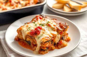 Греческая мусака: запеканка с баклажанами и соусом бешамель