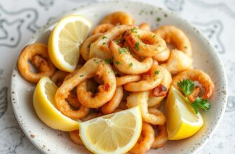 Греческий каламаракья: жареные кальмары с лимоном