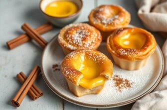 Португальские пастель де ната: заварные пирожные с корицей